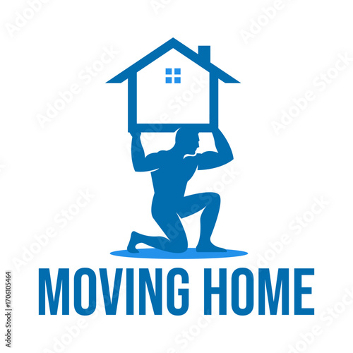 moving home flat minimalist logo design