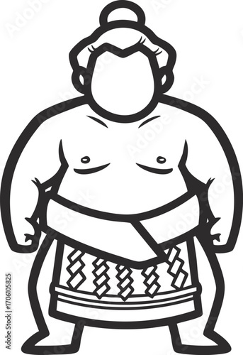 sumo wrestler cartoon vector illustration