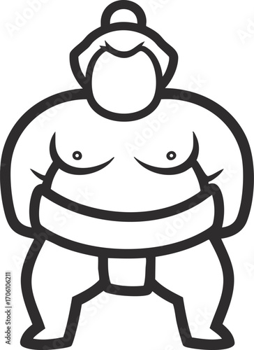 sumo wrestler cartoon vector illustration