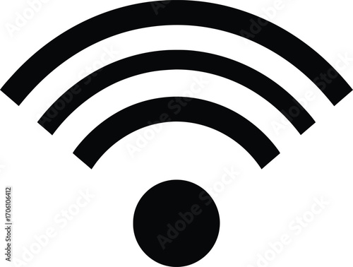 Black wi fi signal silhouette icon