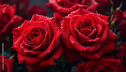 Wallpaper Mural Dew-Kissed Crimson Roses: A Symphony of Romance and Beauty Torontodigital.ca