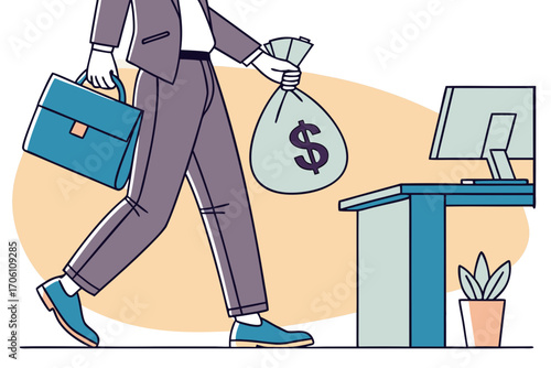 business people working, with office supplies around	