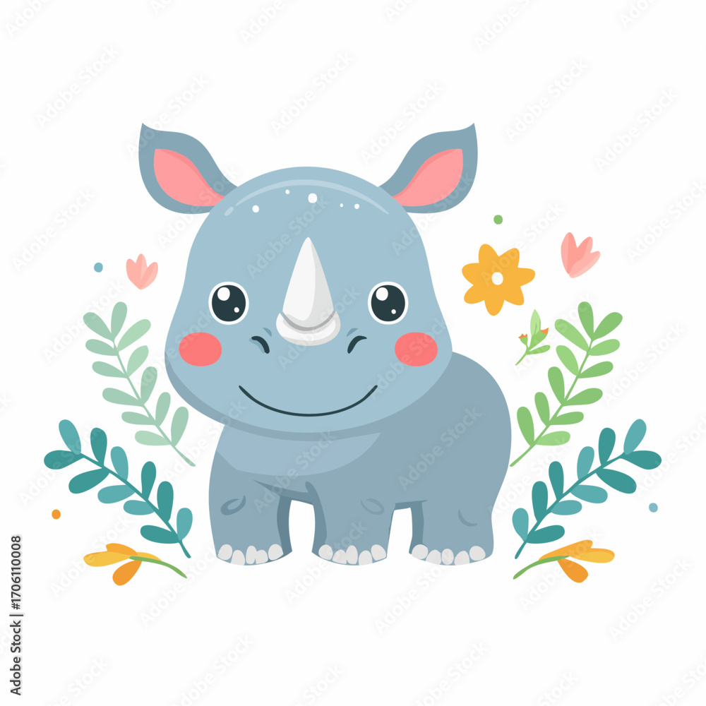 Fototapeta premium Niedliches Nashorn