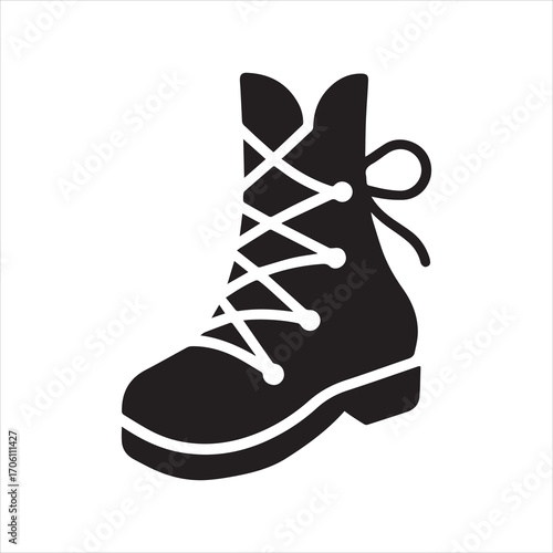 Hiking Bootlaces Tied Icon Vector Illustration