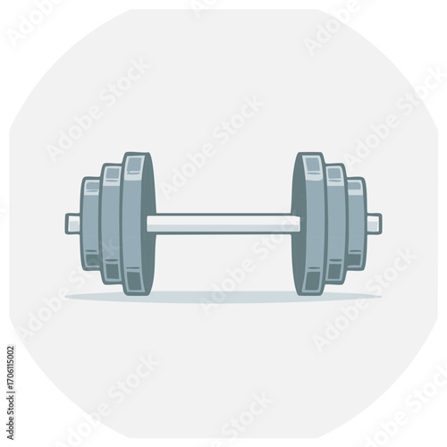 Stylized Barbell Weight Training Gym Equipment Exercise Fitness Workout Tool
