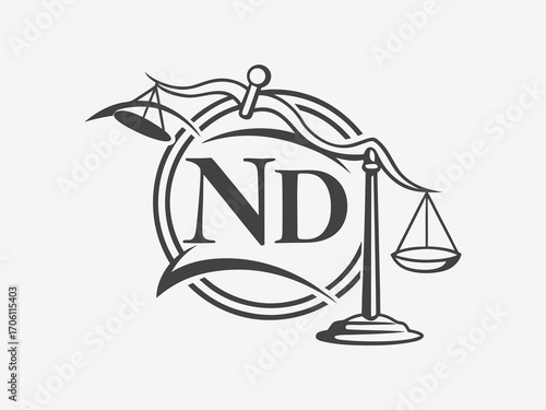 Monogram Logo of North Dakota State Capitol Building