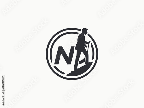 Monogram Logo of North Dakota State Capitol Building