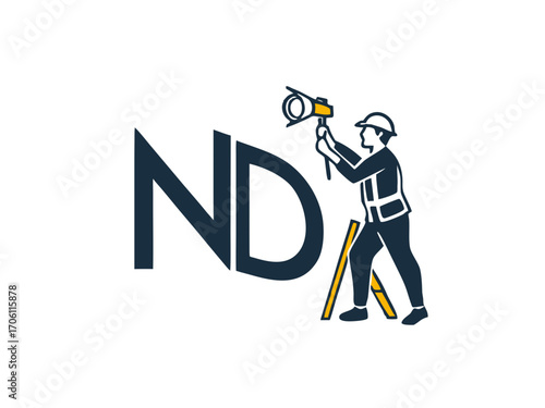 Monogram Logo of North Dakota State Capitol Building