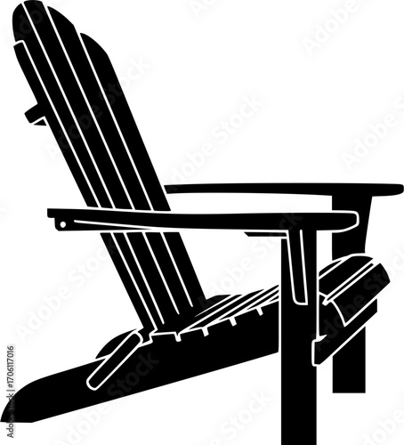 Adirondack chair silhouette, Adirondack chair SVG, Chairs silhouette set