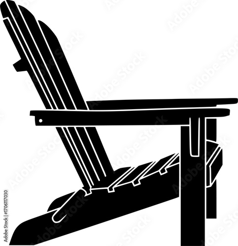Adirondack chair silhouette, Adirondack chair SVG, Chairs silhouette set