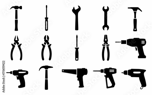 Vector art of tool silhouettes for your design and creativity