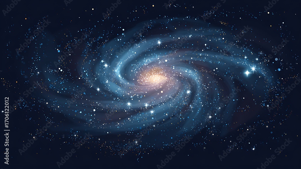 Fototapeta premium Vibrant Spiral Galaxy Starfield Deep Space Universe Background