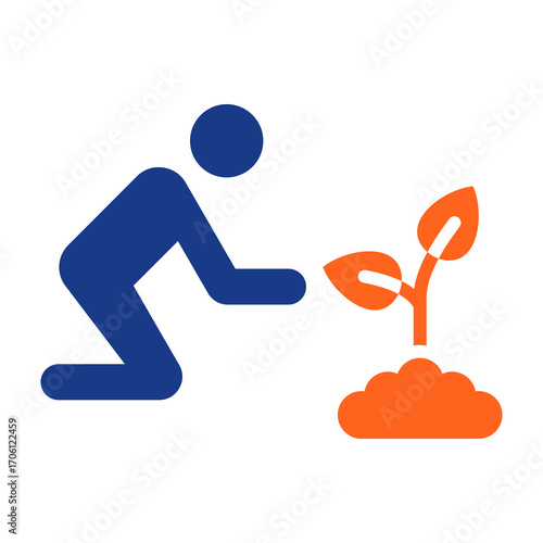 Tree Planting Fill Vector Icon