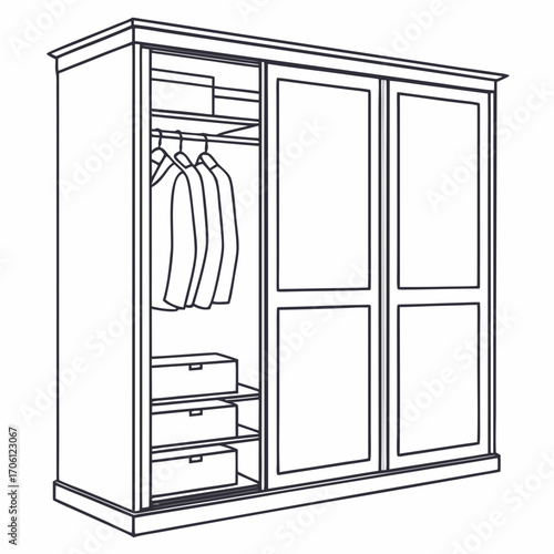 Wardrobe Storage Solution Organized Closet Design for Clothing and Accessories in a Modern Bedroom
