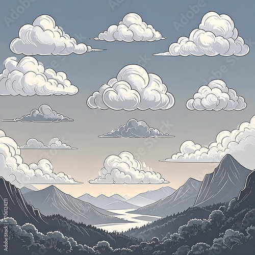Cloudscape over mountains