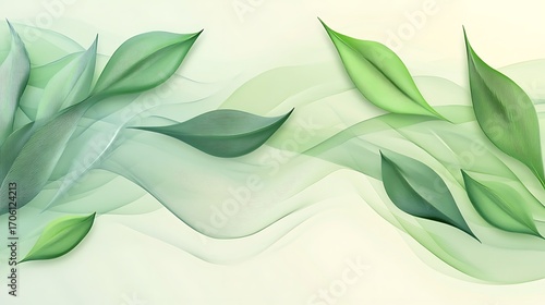 Vibrant Green Foliage Closeup with Textured Leaves in Natural Light and Detailed Vein-generative ai