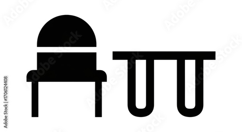 Chair table furniture isolated on a transparent background interior simple