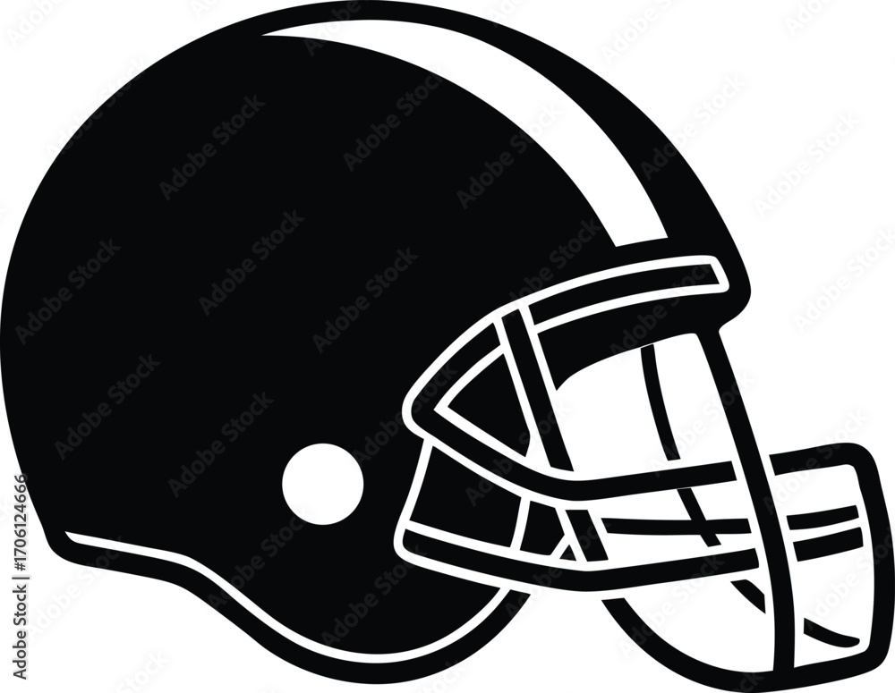 Naklejka premium american football helmet silhouette vector illustration 