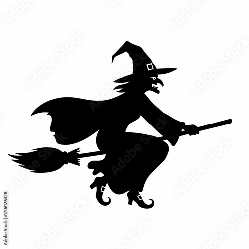 "Spooky Vampire Ghost Silhouette Vector for Halloween Design"