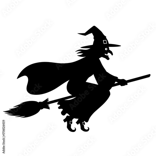 "Spooky Vampire Ghost Silhouette Vector for Halloween Design"