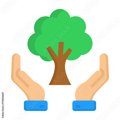 Tree Care Flat Vector Icon