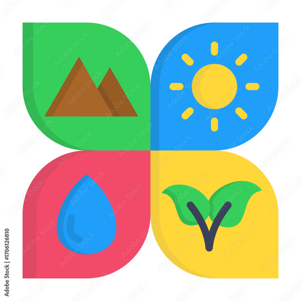 Fototapeta premium Natural Resource Flat Vector Icon