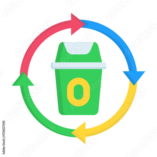 Zero Waste Flat Vector Icon