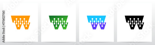 Letter Cut Stitch Together by Lines Nodes Initial Logo Design W