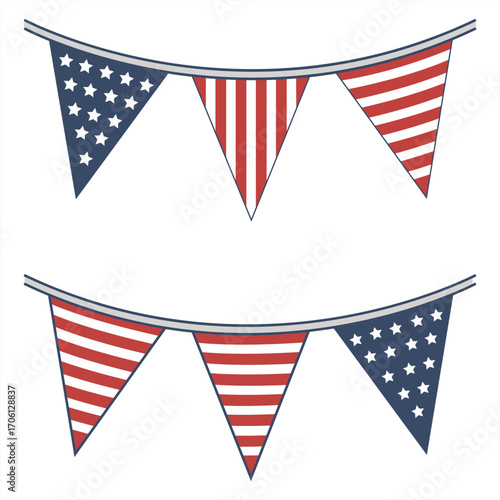Vector art of patriotic bunting for celebration