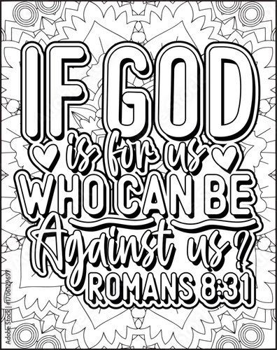 Bible Verse Quote Coloring Page for Adults. Christian Bible Coloring Page 