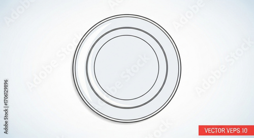 Top view of empty white plate, perfect for food presentation and culinary design projects