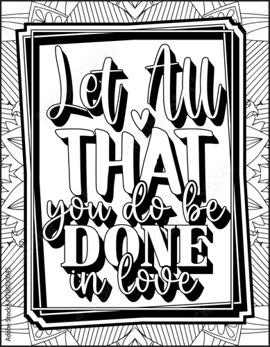 Bible Verse Quote Coloring Page for Adults. Christian Bible Coloring Page 