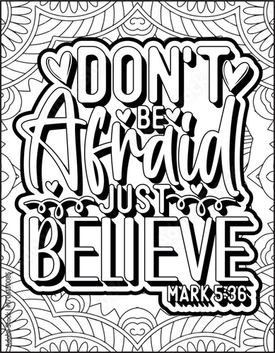 Bible Verse Quote Coloring Page for Adults. Christian Bible Coloring Page 