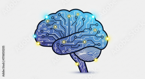 Artificial intelligence brain circuit, symbolizing innovation, technology, and the future of computing