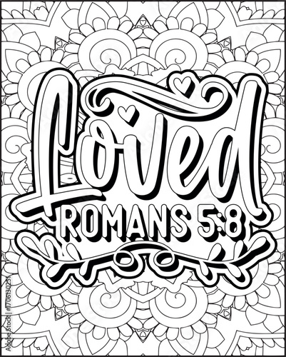 Bible Verse Quote Coloring Page for Adults. Christian Bible Coloring Page 