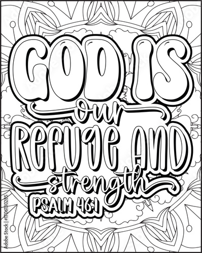 Bible Verse Quote Coloring Page for Adults. Christian Bible Coloring Page 