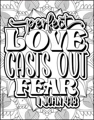 Bible Verse Quote Coloring Page for Adults. Christian Bible Coloring Page 