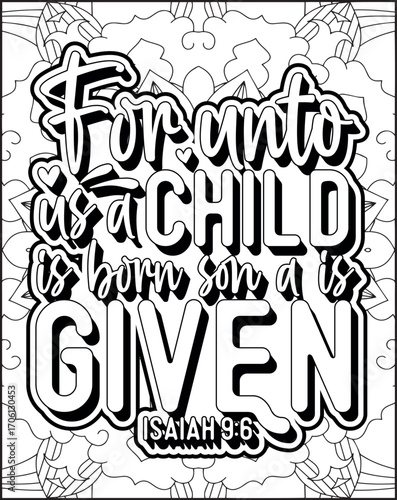 Bible Verse Quote Coloring Page for Adults. Christian Bible Coloring Page 