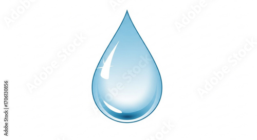 Water drop clean and pure water concept symbol of freshness, hydration, and natural resource vector illustration