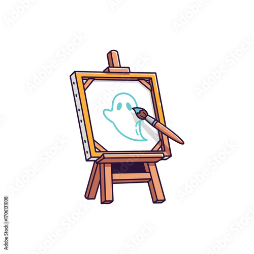 artist painting on canvas