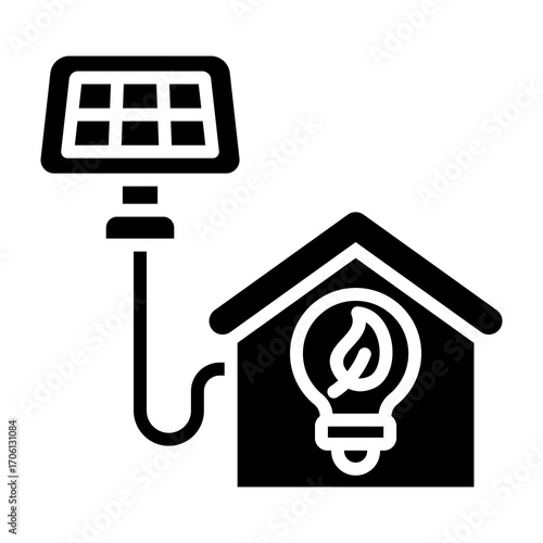 Green Energy Glyph Vector Icon 