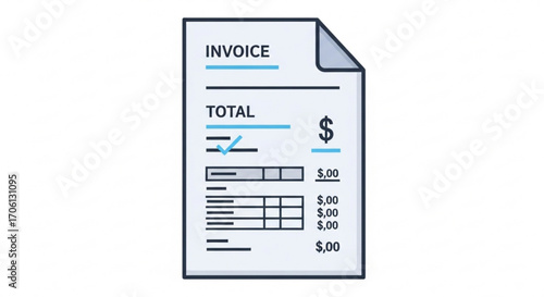 Invoice document with total amount due financial statement for business, accounting, and payment concept with dollar sign