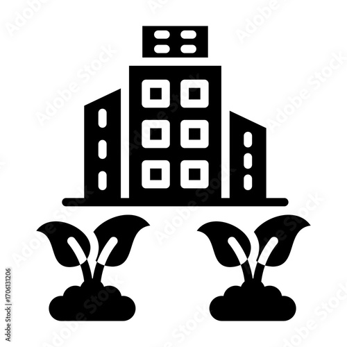 Urban Garden Glyph Vector Icon