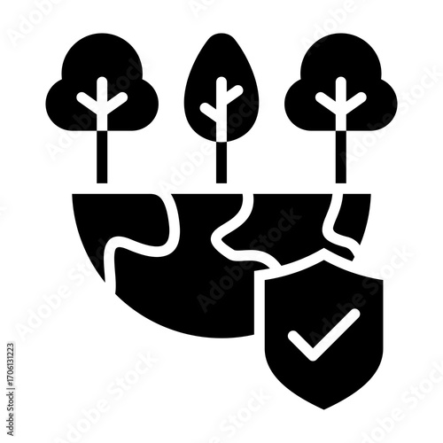 Environmental Protection Glyph Vector Icon 