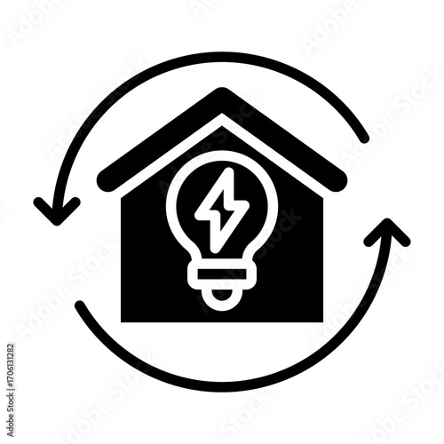 Energy Saving Glyph Vector Icon 