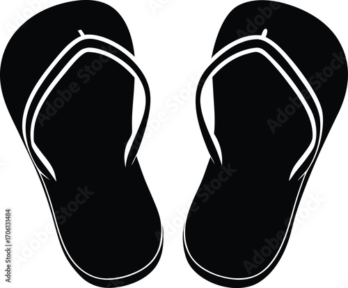 flip flop shoes silhouette vector illustration
