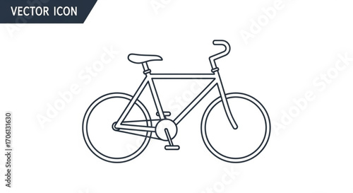 Minimalist bicycle illustration, perfect for cycling enthusiasts and ecofriendly transportation designs