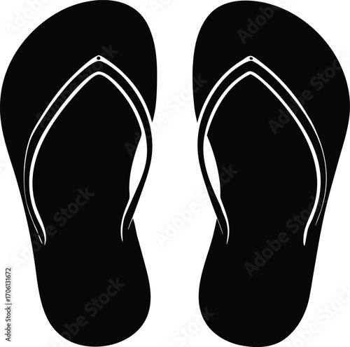 flip flop shoes silhouette vector illustration

