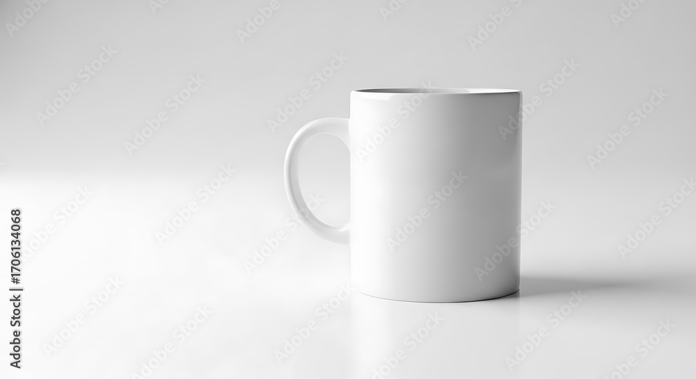 Fototapeta premium Plain white ceramic mug isolated on white background