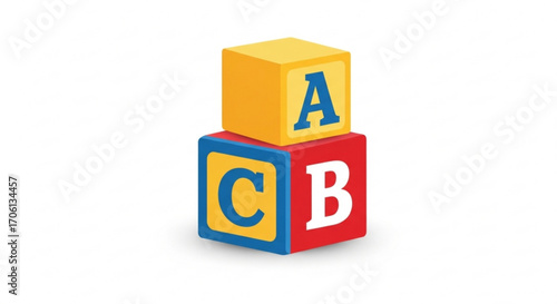 Colorful abc blocks, stacked in a playful arrangement, perfect for early childhood education and learning concepts